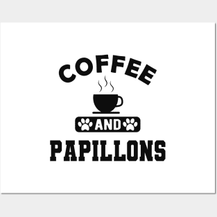 Papillon Dog - Coffee and papillons Posters and Art